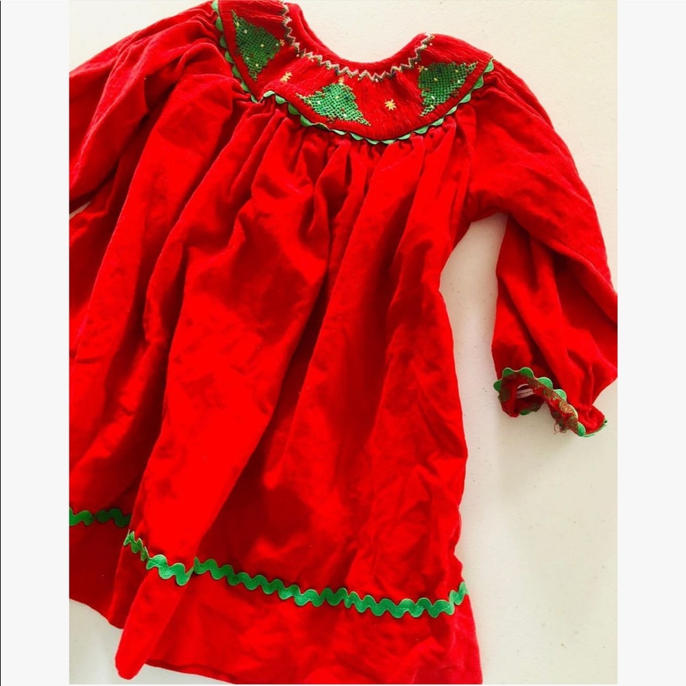 Marmellata Smocked Embroidered Christmas Dress 2T